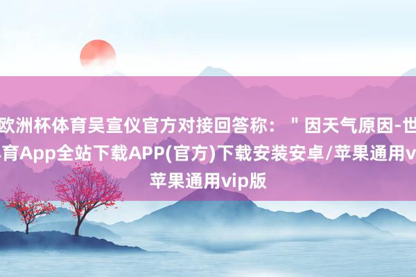 欧洲杯体育吴宣仪官方对接回答称：＂因天气原因-世博体育App全站下载APP(官方)下载安装安卓/苹果通用vip版
