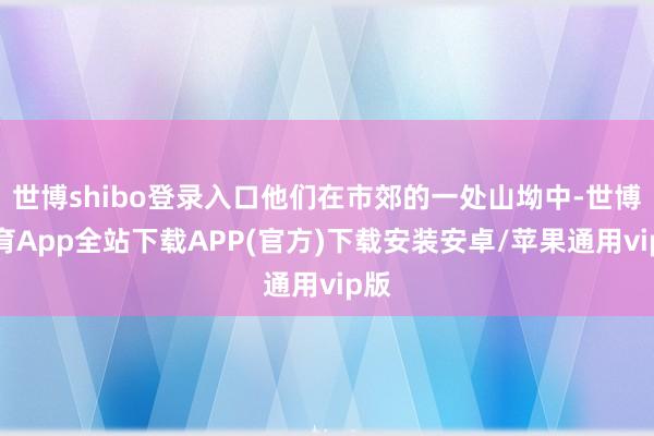 世博shibo登录入口他们在市郊的一处山坳中-世博体育App全站下载APP(官方)下载安装安卓/苹果通用vip版