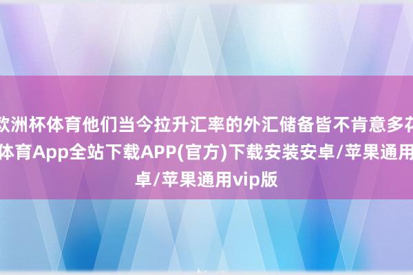 欧洲杯体育他们当今拉升汇率的外汇储备皆不肯意多花-世博体育App全站下载APP(官方)下载安装安卓/苹果通用vip版
