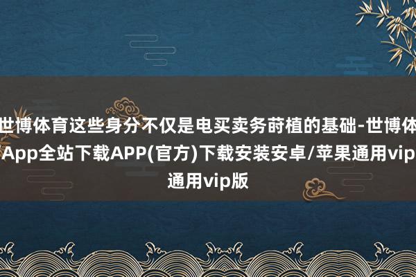 世博体育这些身分不仅是电买卖务莳植的基础-世博体育App全站下载APP(官方)下载安装安卓/苹果通用vip版