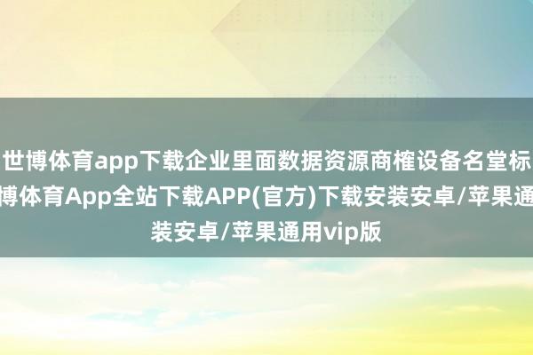 世博体育app下载企业里面数据资源商榷设备名堂标支拨-世博体育App全站下载APP(官方)下载安装安卓/苹果通用vip版