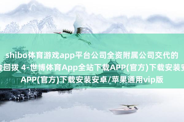 shibo体育游戏app平台公司全资附属公司交代的独特税款及税务罚金回拨 4-世博体育App全站下载APP(官方)下载安装安卓/苹果通用vip版